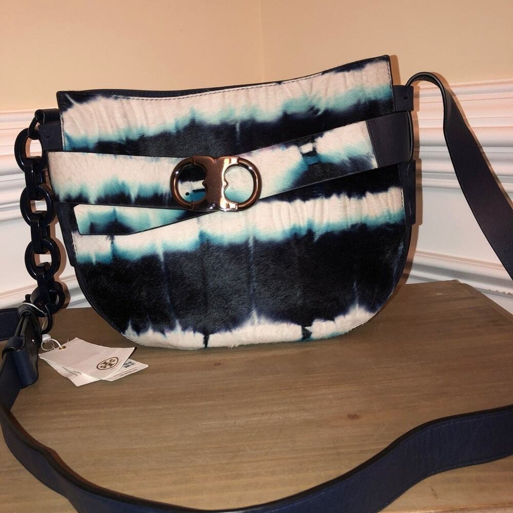 New tory burch babylon tie dye bag purse crossbody $795 Fur Nubuck NWT